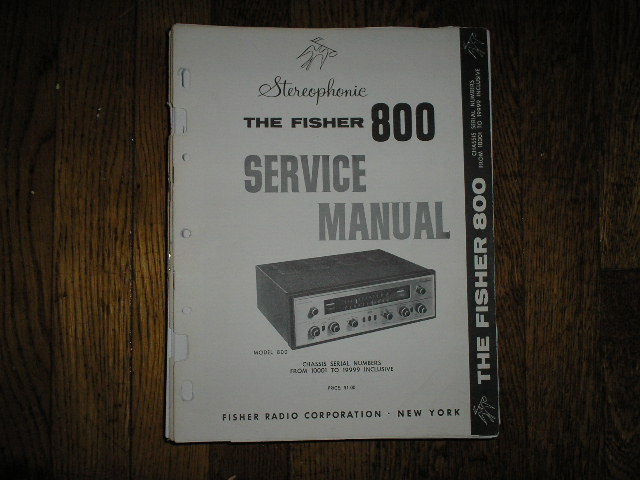 800 Receiver Service Manual from Serial no. 10001 - 19999  Fisher 